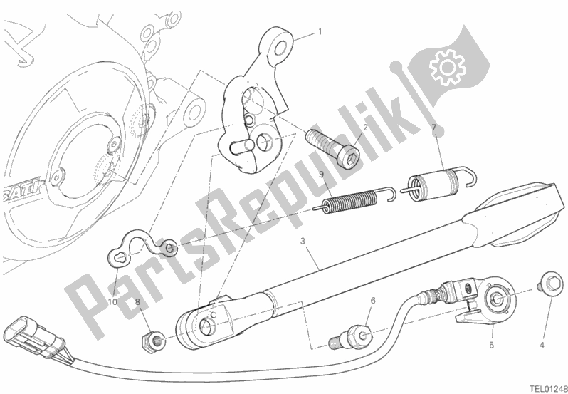 All parts for the Stand of the Ducati Diavel 1260 Thailand 2019